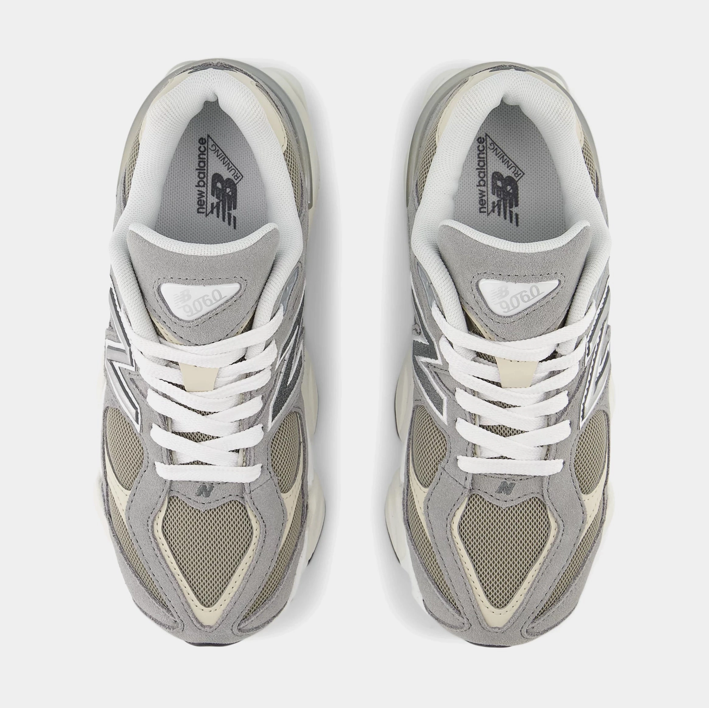 9060 Grade School Lifestyle Shoes (Light Grey/White) NB 9060 runners
