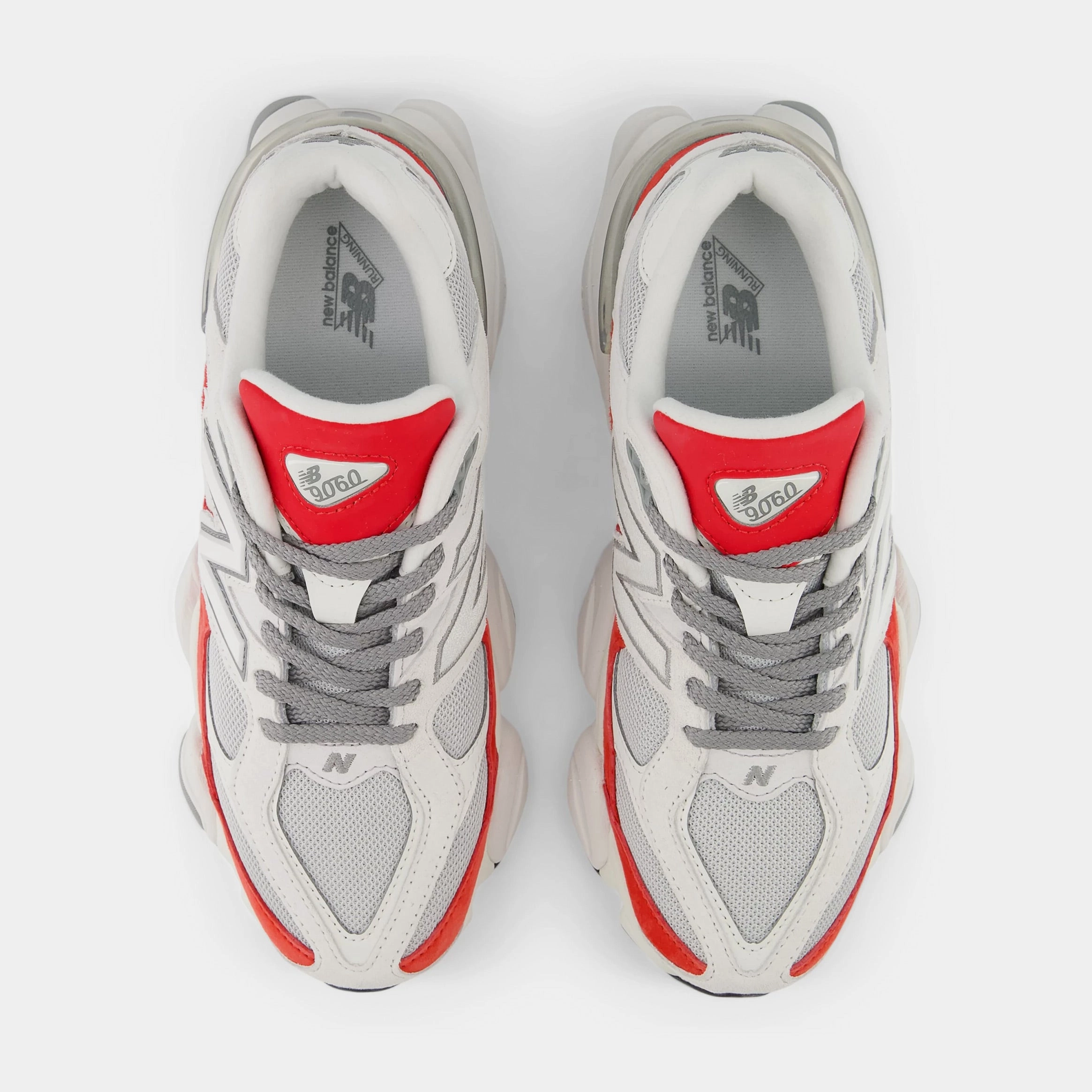 9060 Mens Running Shoes (White/Grey/Red) NB 9060 runners