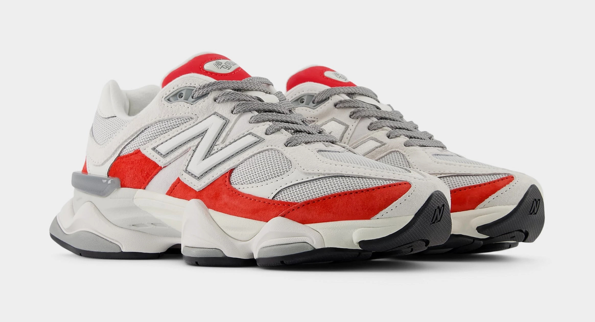 9060 Mens Running Shoes (White/Grey/Red) NB 9060 runners
