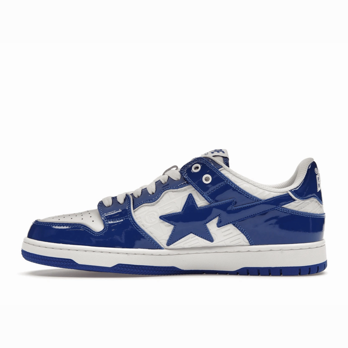 A Bathing Ape Bape SK8 Sta Blue White Patent Street style fashion shoes