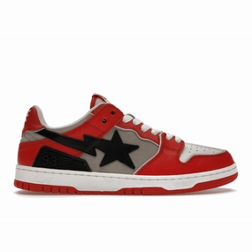 A Bathing Ape Bape SK8 Sta Red Grey Windspin fashion sneakers