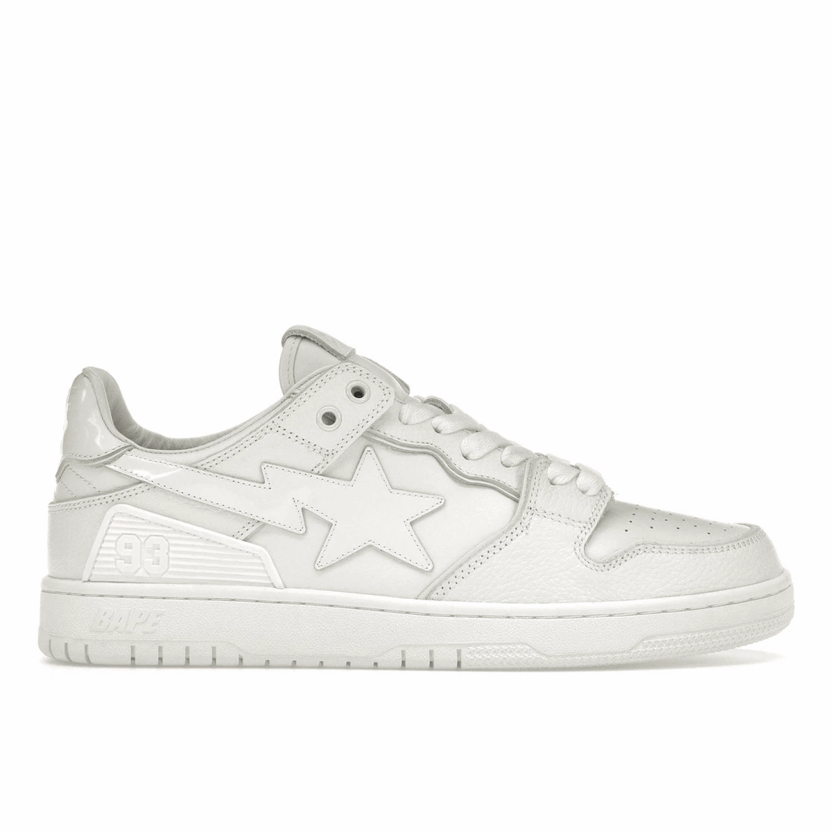 A Bathing Ape Bape SK8 Sta Triple White Patent Leather Sta Logo Windspin fashion sneakers