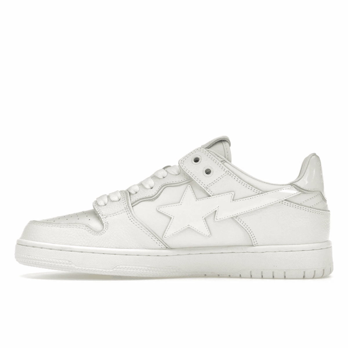A Bathing Ape Bape SK8 Sta Triple White Patent Leather Sta Logo Street style fashion shoes