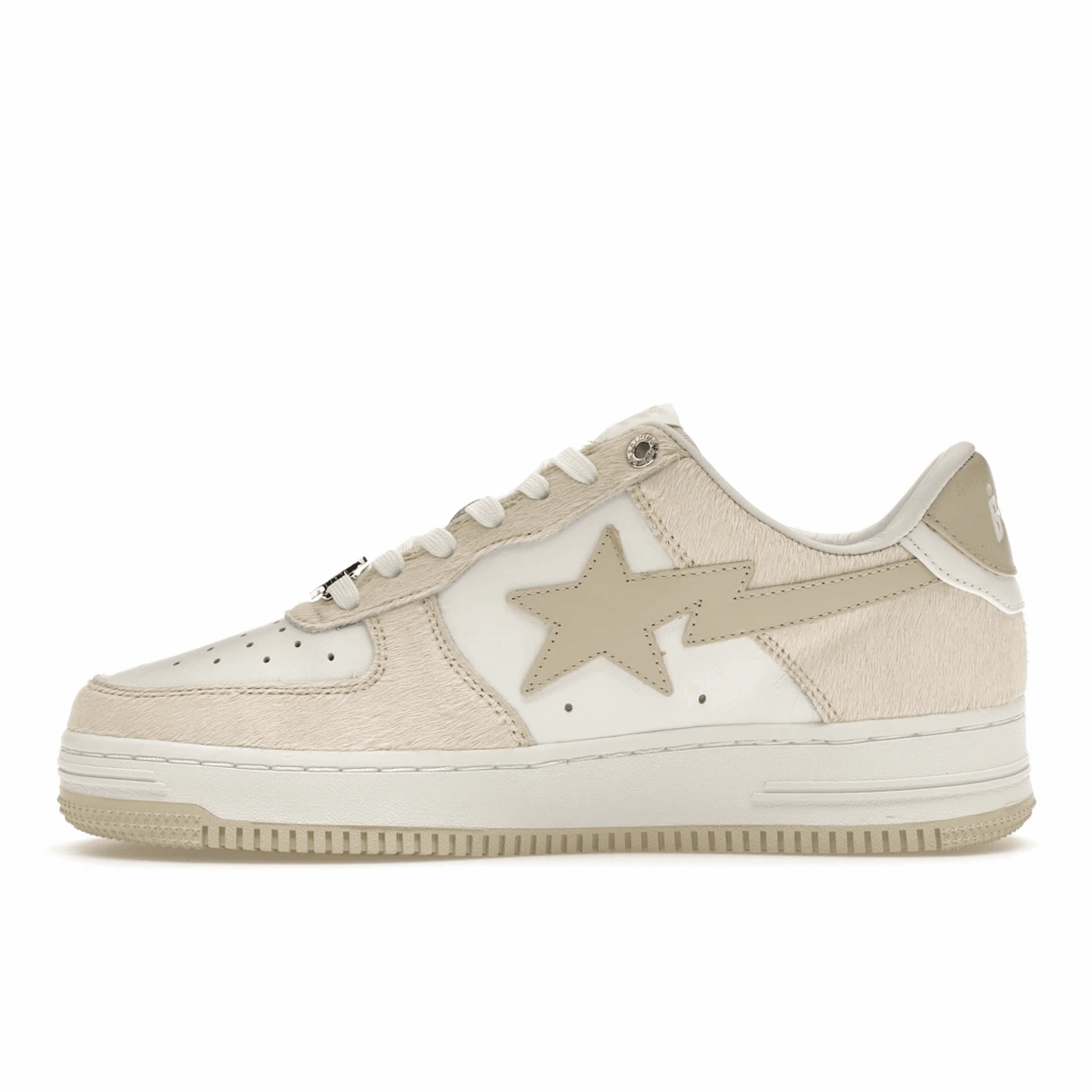 A Bathing Ape Bape Sta Beige Calf Hair Street style fashion shoes