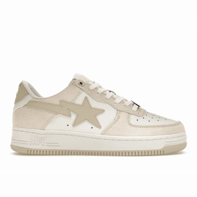A Bathing Ape Bape Sta Beige Calf Hair Windspin fashion sneakers