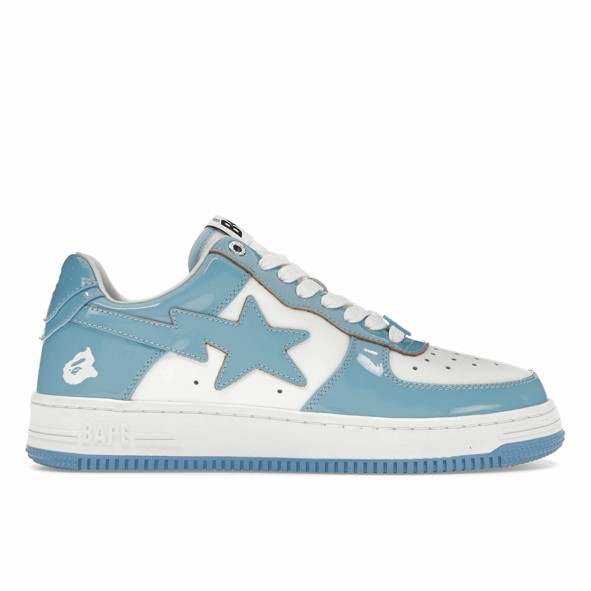 A Bathing Ape Bape Sta Patent Leather Blue White Windspin fashion sneakers