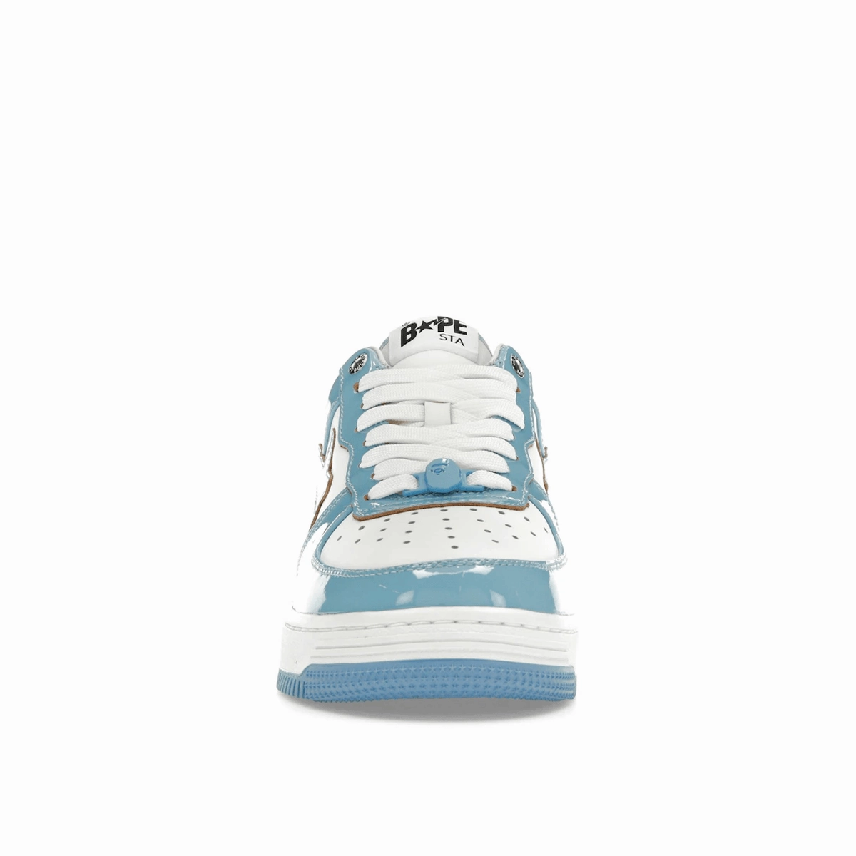 A Bathing Ape Bape Sta Patent Leather Blue White Street style fashion shoes