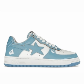 A Bathing Ape Bape Sta Patent Leather Blue White Windspin fashion sneakers
