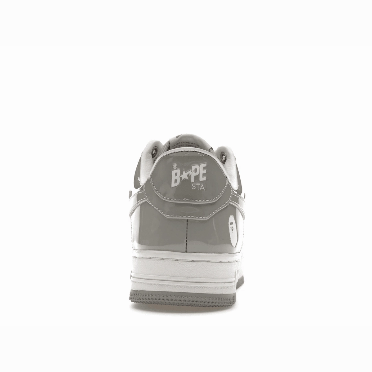 A Bathing Ape Bape Sta Patent Leather White Grey Street style fashion shoes