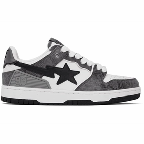 A Bathing Ape Sk8 Sta #1 Black Snakeskin Windspin fashion sneakers