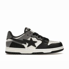 A Bathing Ape Sk8 Sta #5 Black White Grey Windspin fashion sneakers