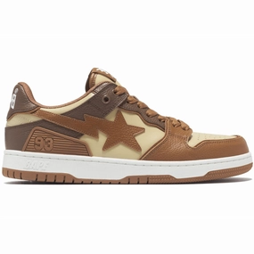 A Bathing Ape Sk8 Sta #5 Brown Beige Windspin fashion sneakers