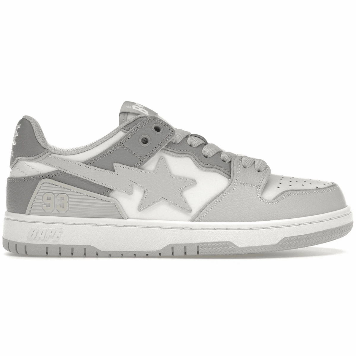 A Bathing Ape Sk8 Sta #5 White Grey Windspin fashion sneakers