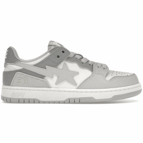 A Bathing Ape Sk8 Sta #5 White Grey Windspin fashion sneakers