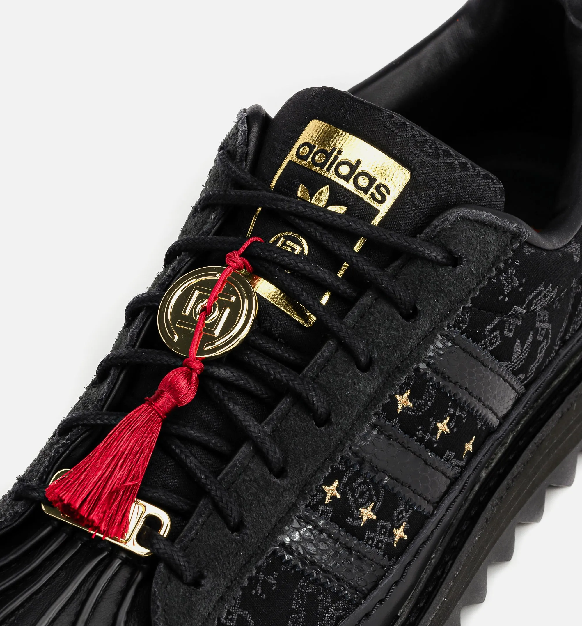Adidas Clothing CLOT x Superstar Lunar New Year Mens Lifestyle Shoe - Core Black/Carbon/Gold Metallic