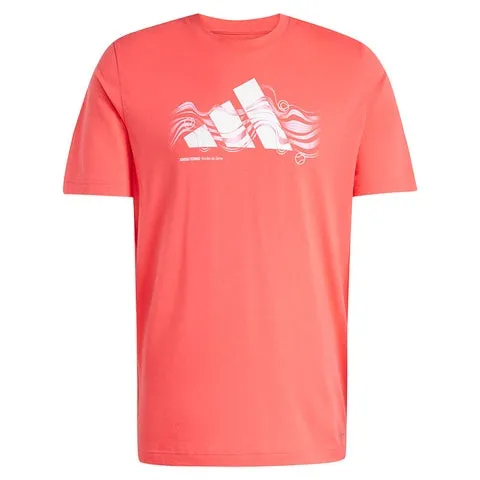 Adidas Grand Slam Graphic Men's Tennis Tee - Red Clothing Adidas Men