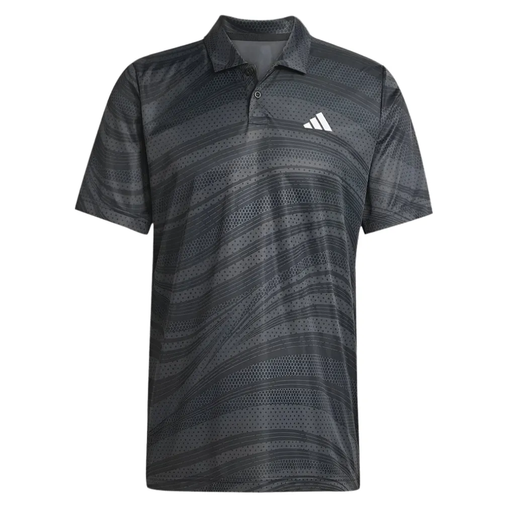 Adidas Men`s Club Graphic Tennis Polo Black and Carbon - JD5426 Clothing Adidas Men