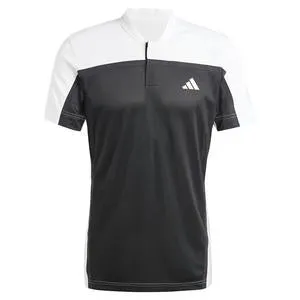 Adidas Men's Heat.RDY Pro Freelift Henley Polo Shirt - Black and White Clothing Adidas Men