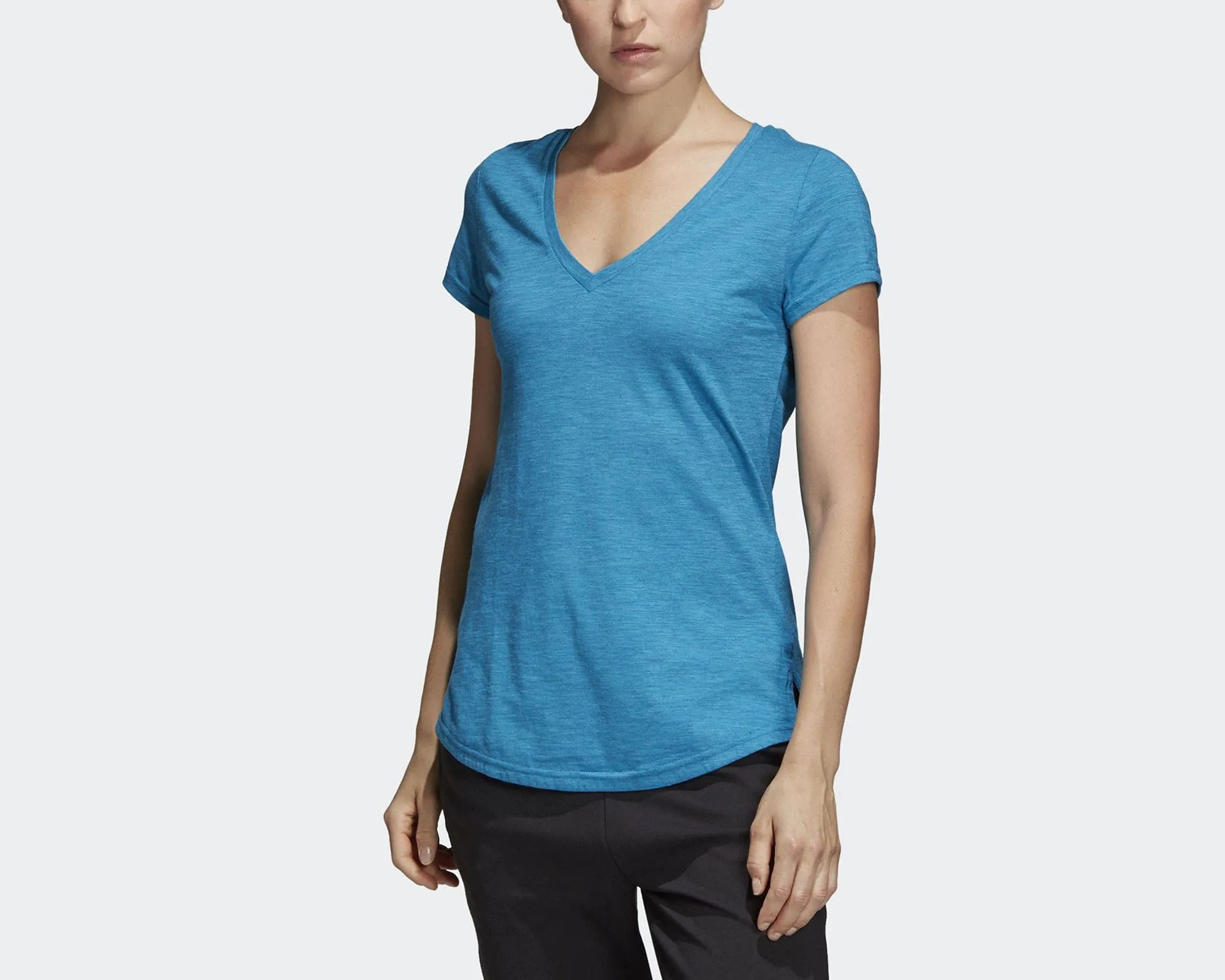 adidas Women Id Winners V - NeckTee T-Shirt für Damen XS Mehrfarbig (Shock Cyan/Legend Ink) Nike Clothing
