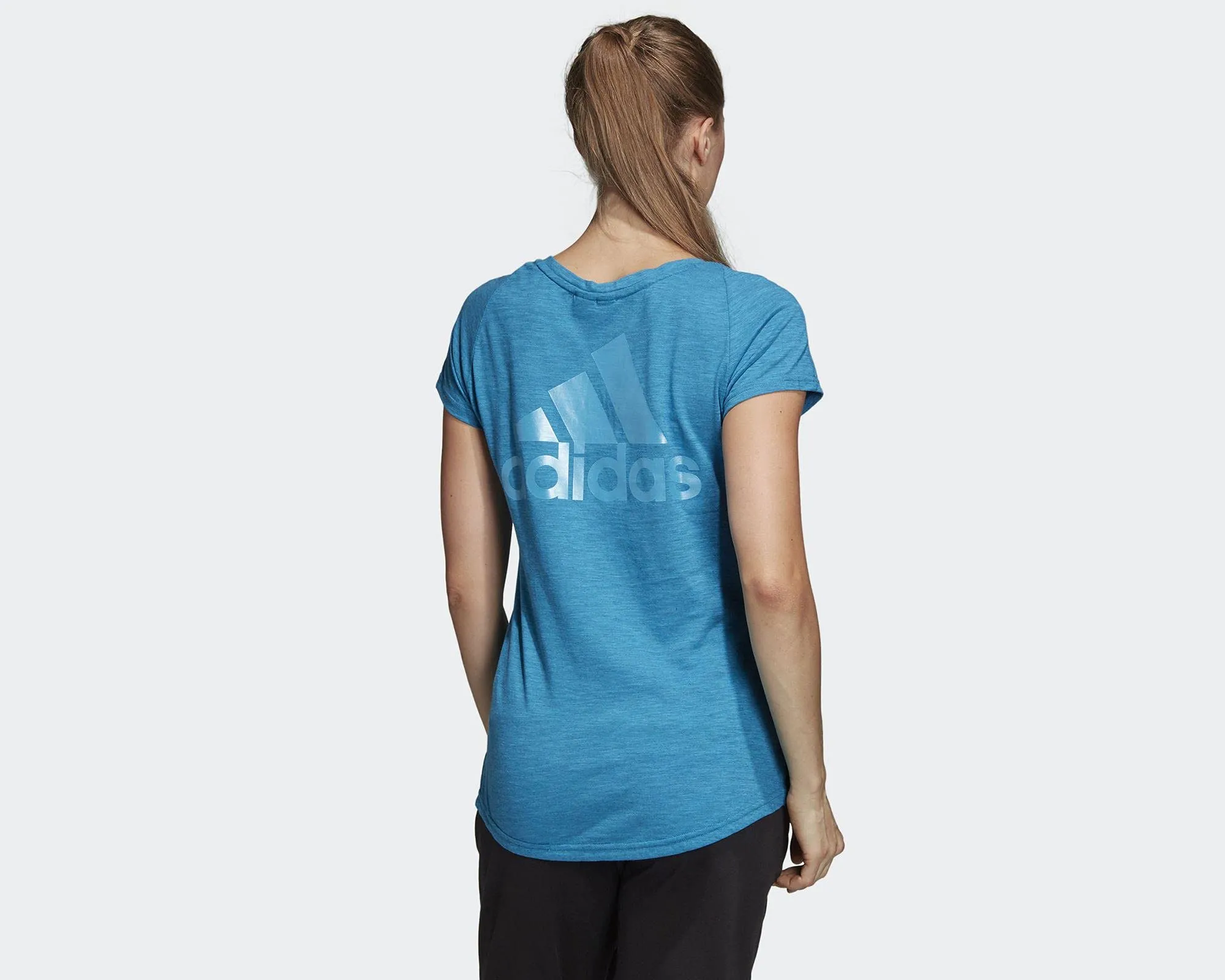 adidas Women Id Winners V - NeckTee T-Shirt für Damen XS Mehrfarbig (Shock Cyan/Legend Ink) Nike Clothing