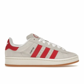 Adidas Campus 00s Crystal White Better Scarlet Adidas Campus lifestyle shoes with suede finish