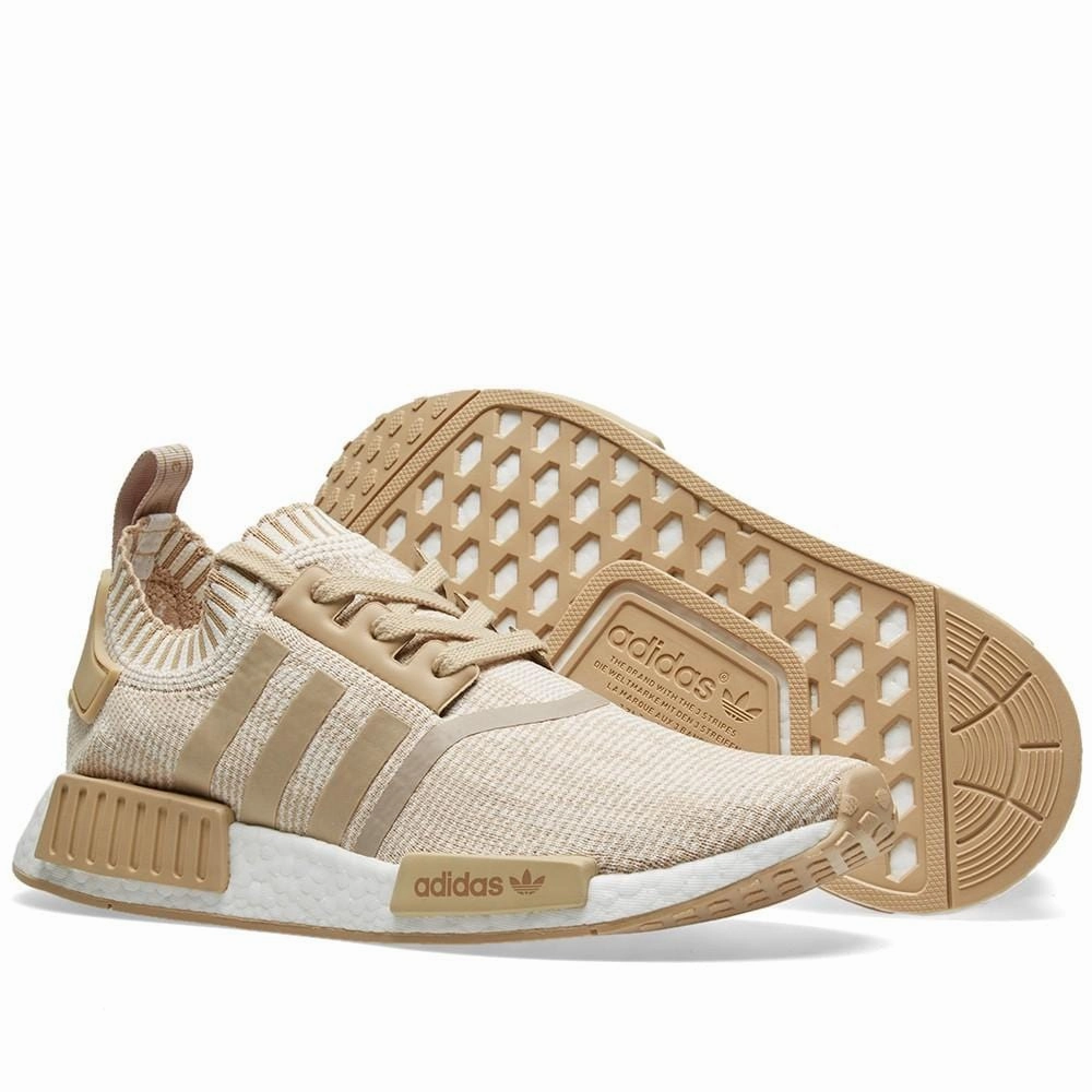 adidas NMD_R1 Primeknit Glitch Camo Linen Khaki-Off White Off White Sneakers