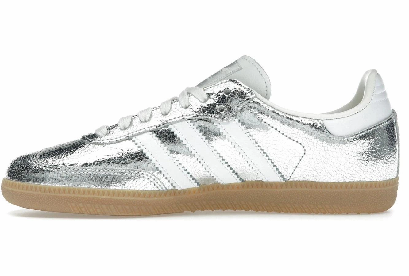 Adidas Samba OG Silver Metallic Cracked Leather Everyday Originals footwear