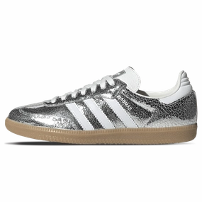 Adidas Samba OG Wmns 'Silver Metallic Cracked Leather' Adidas Samba low-profile casual sneakers