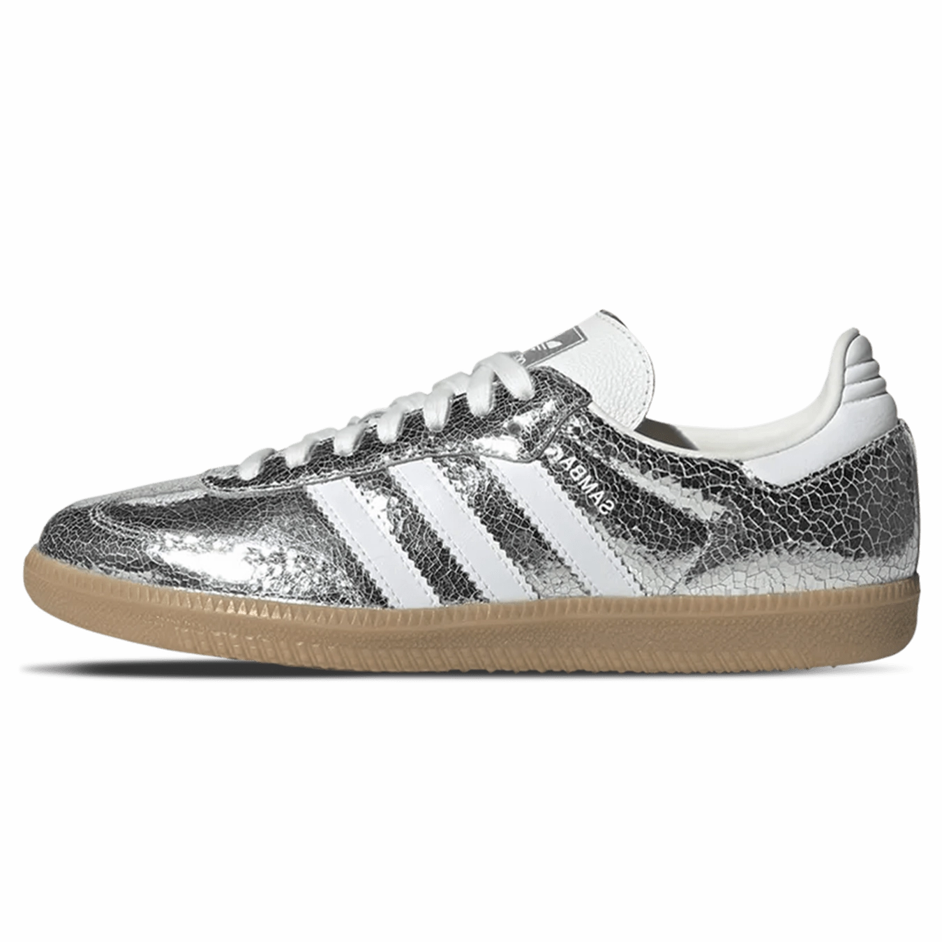 Adidas Samba OG Wmns 'Silver Metallic Cracked Leather' Adidas Samba low-profile casual sneakers
