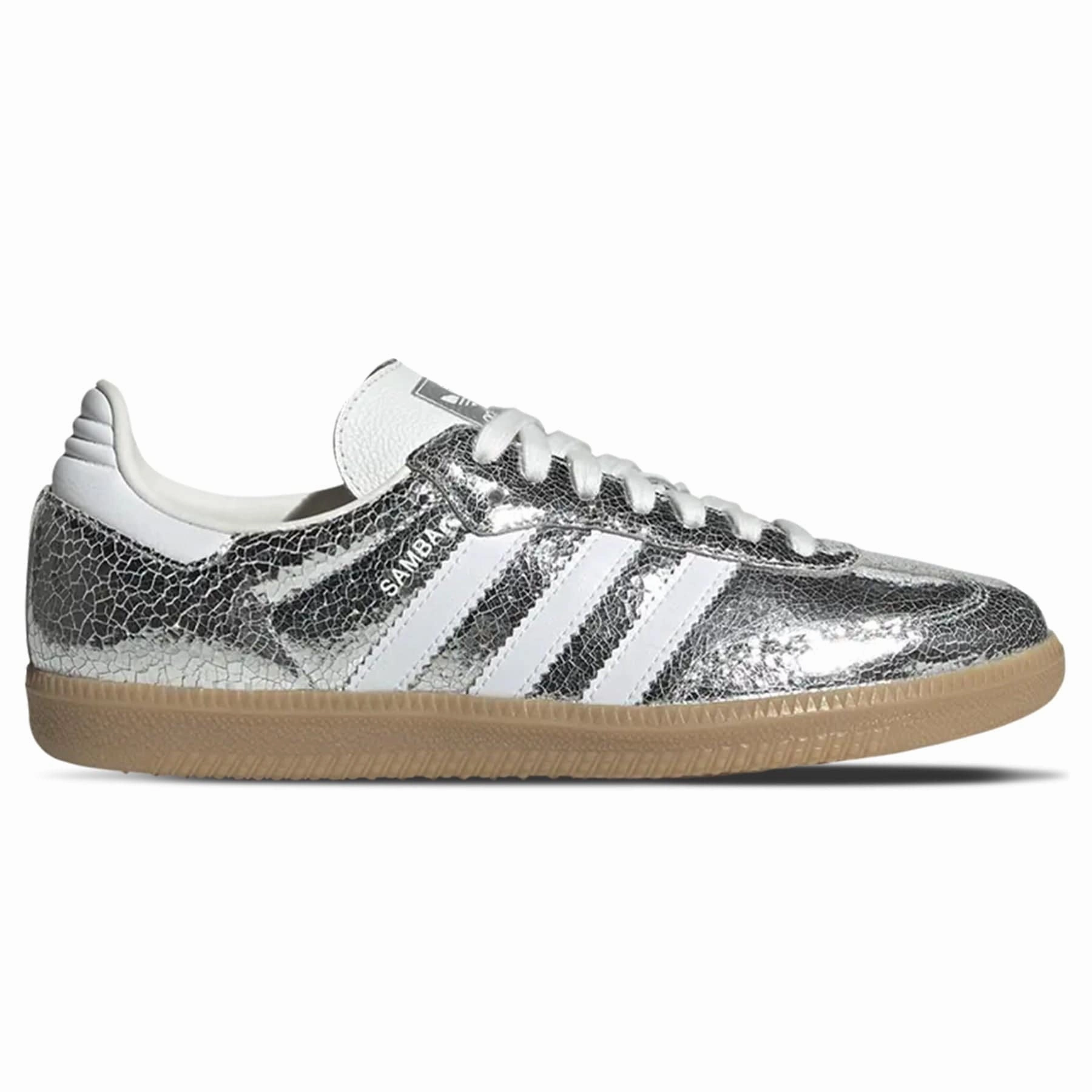 Adidas Samba OG Wmns 'Silver Metallic Cracked Leather' Throwback low-top sneakers