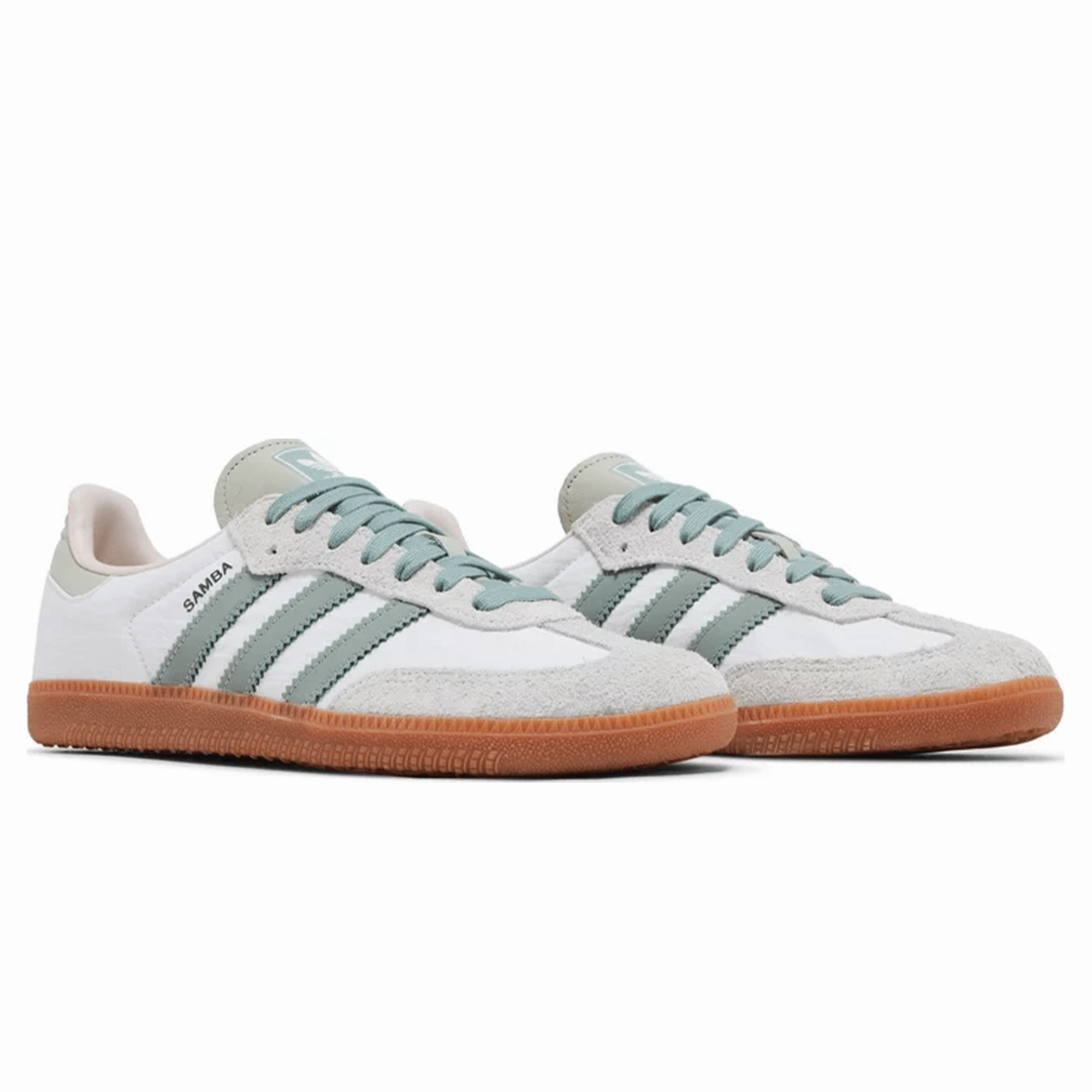 adidas Samba OG Wmns 'White Silver Green' Throwback low-top sneakers