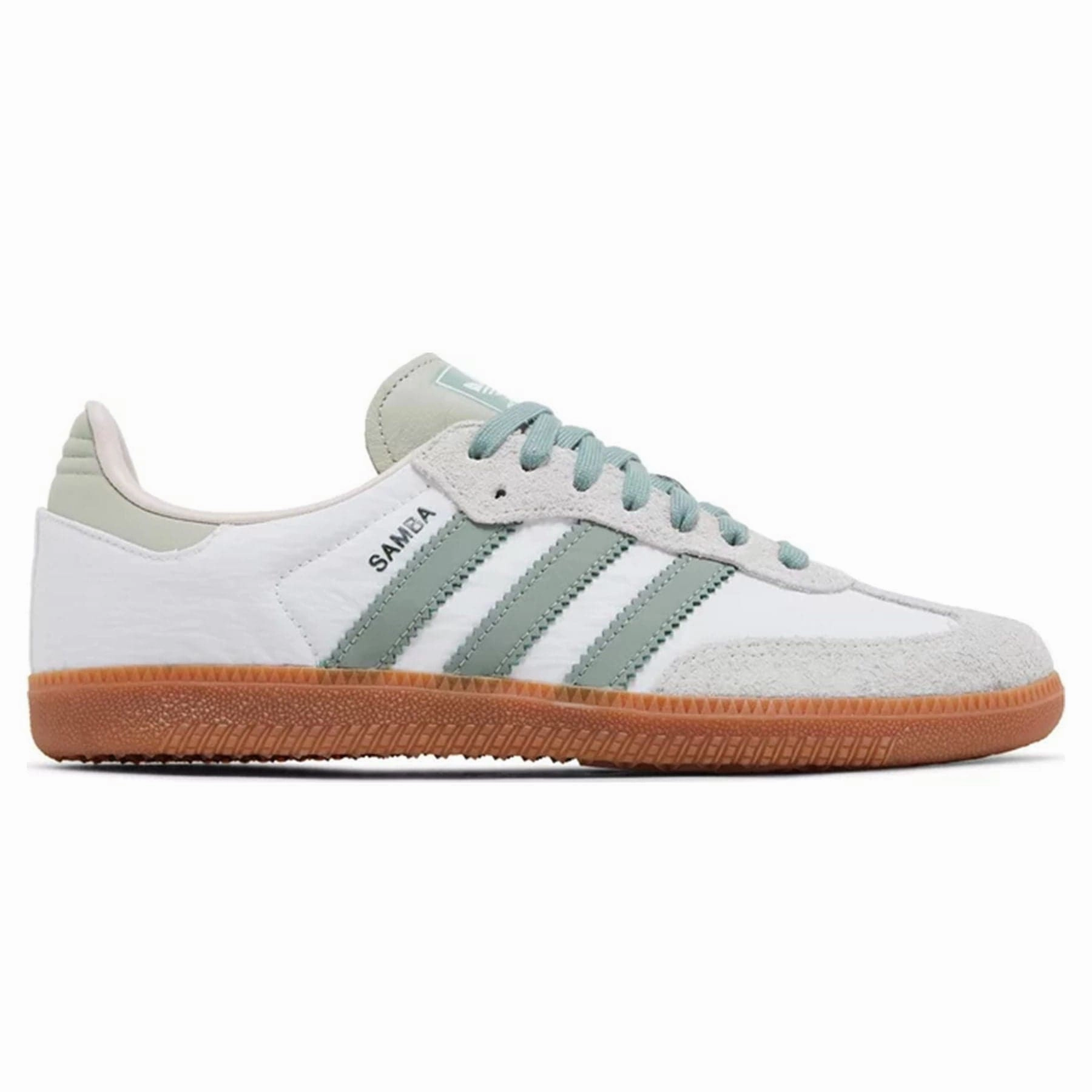 adidas Samba OG Wmns 'White Silver Green' Throwback low-top sneakers