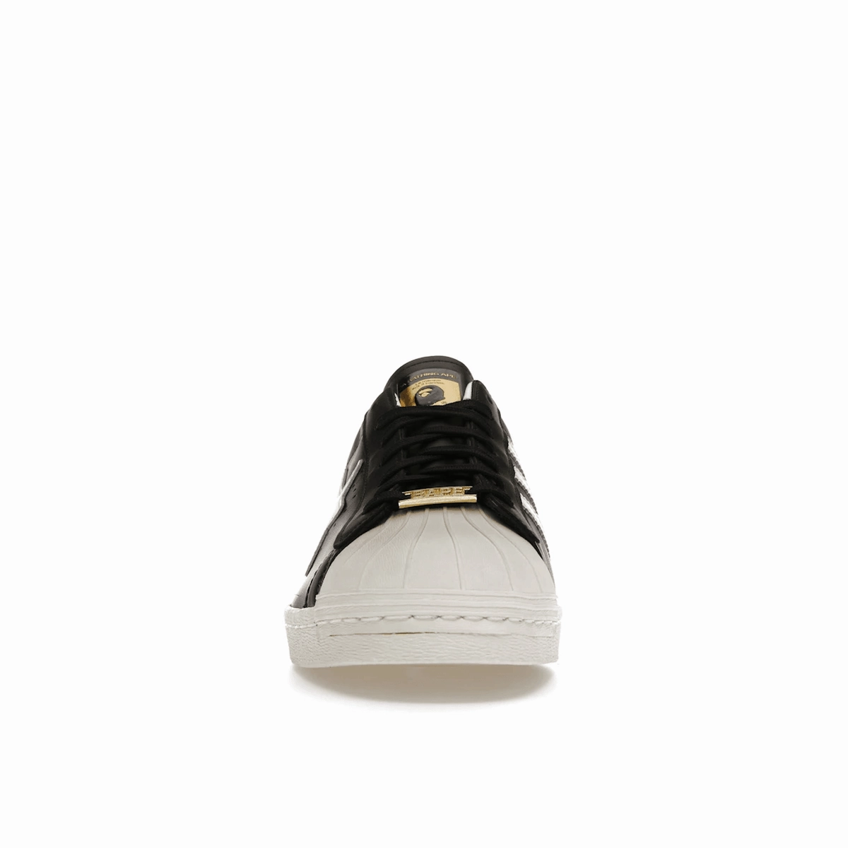 Adidas Superstar 80s Bape Black White Gold Bold logo street sneakers