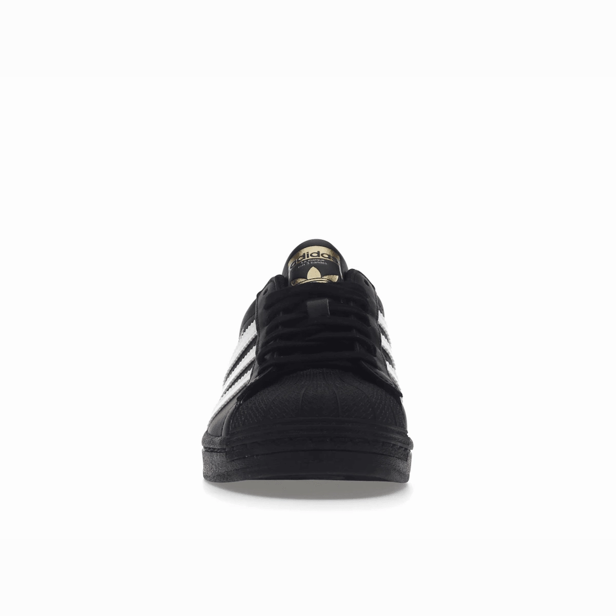 Adidas Superstar Core Black Cloud White Gold Bold logo street sneakers