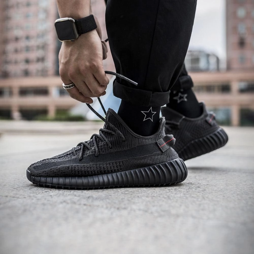 adidas Yeezy Boost 350 V2 Static Black Non-Reflective Boost 350 Sneakers
