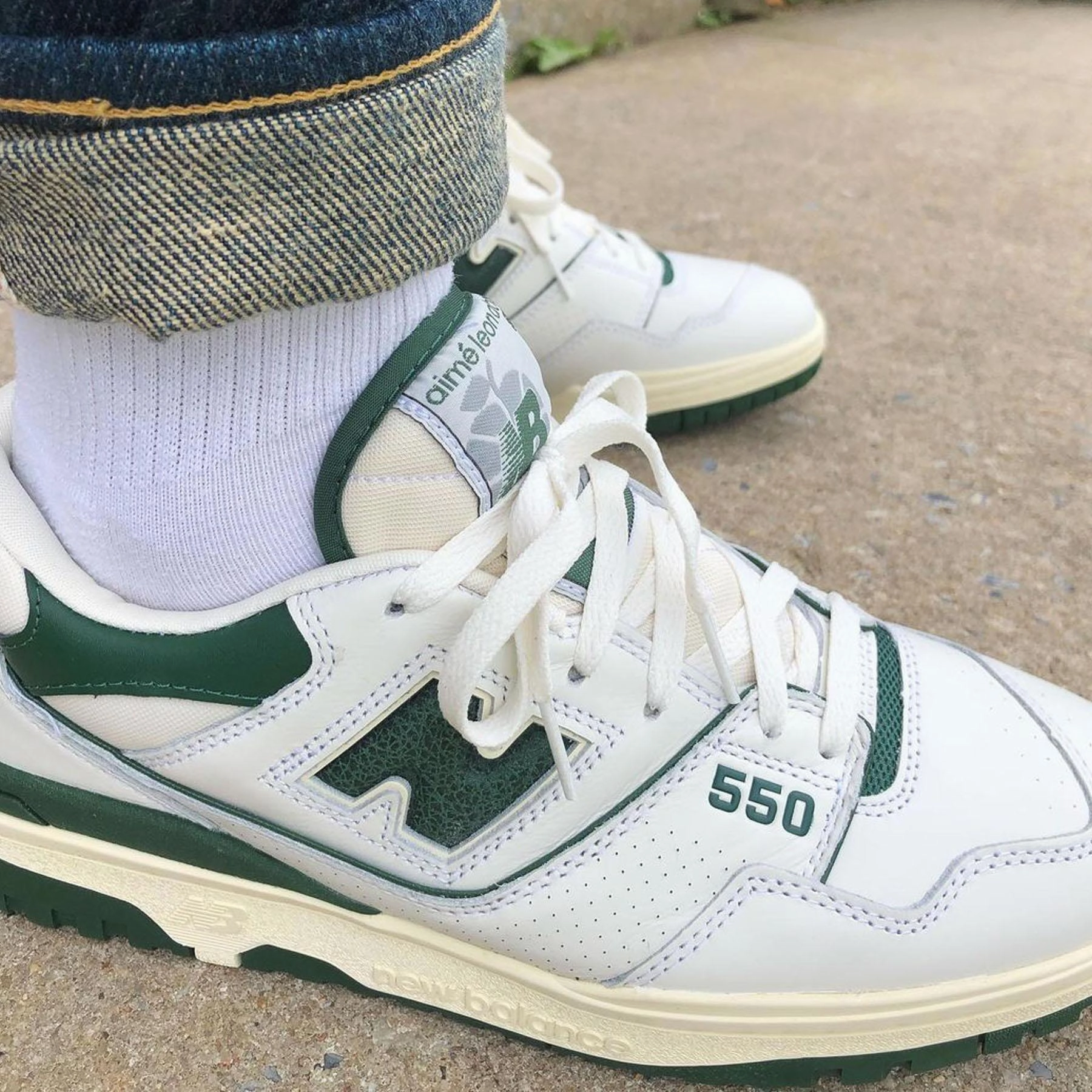 Aim Leon Dore x New Balance 550 'Evergreen' Vintage 550 sneakers
