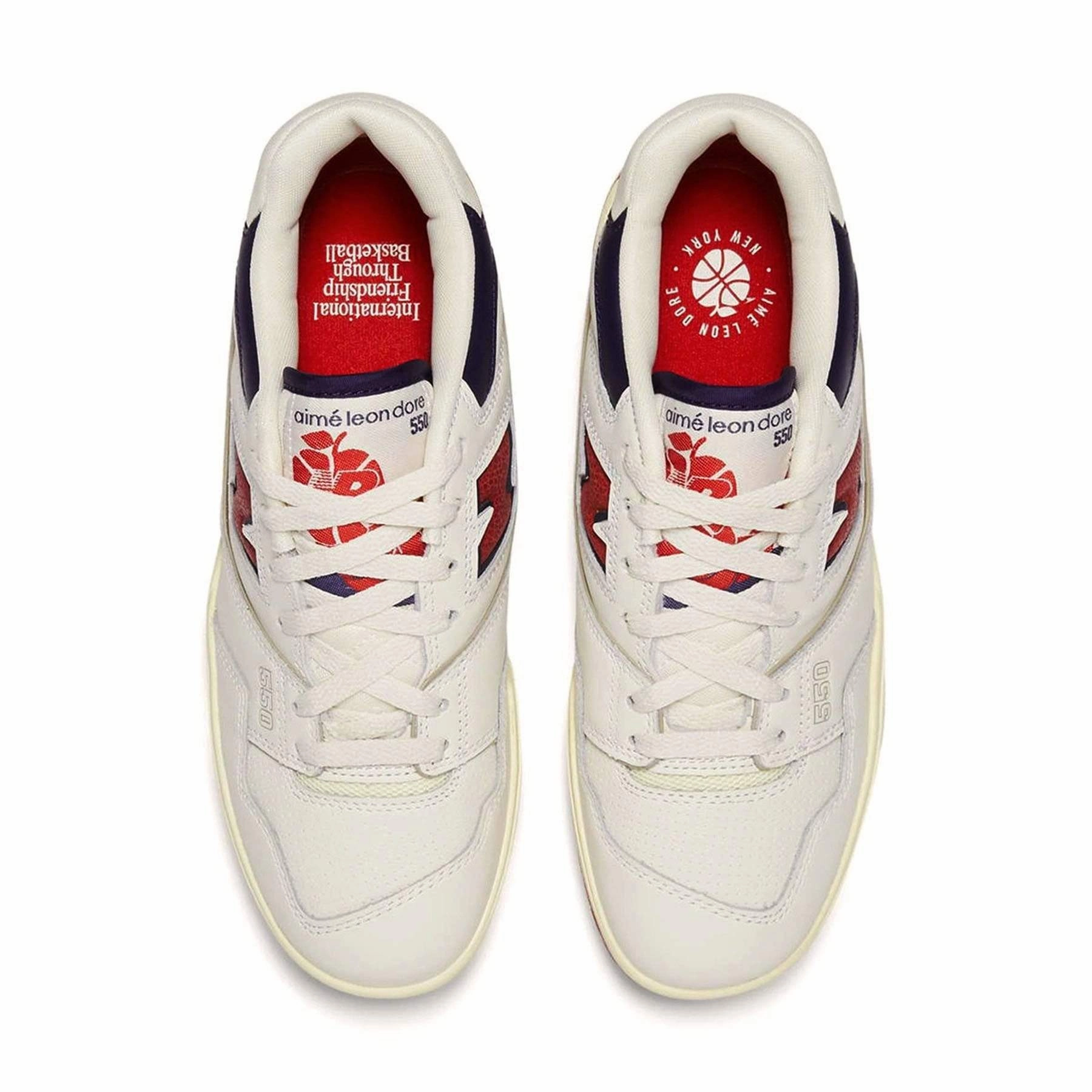 Aim Leon Dore x New Balance 550 Red Navy Vintage 550 sneakers
