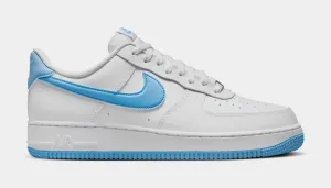Air Force 1 '07 Mens Lifestyle Shoes (White/Aquarius Blue/White) nike air force 1 timeless streetwear shoes