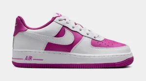 Air Force 1 Low Grade School Basketball Shoes (White/Hot Fuchsia) nike air force 1 timeless streetwear shoes