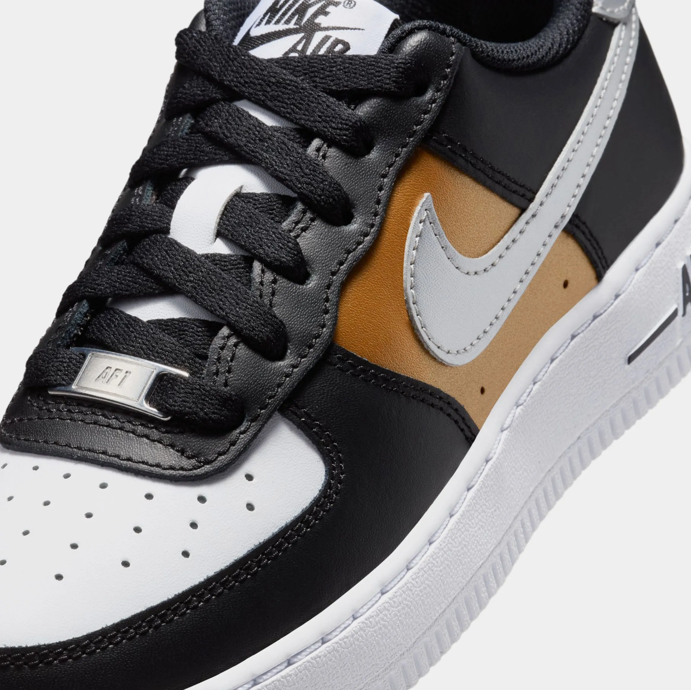 Air Force 1 Low Grade School Lifestyle Shoes (Black/White/Metallic Gold) Nike Max 95 versions