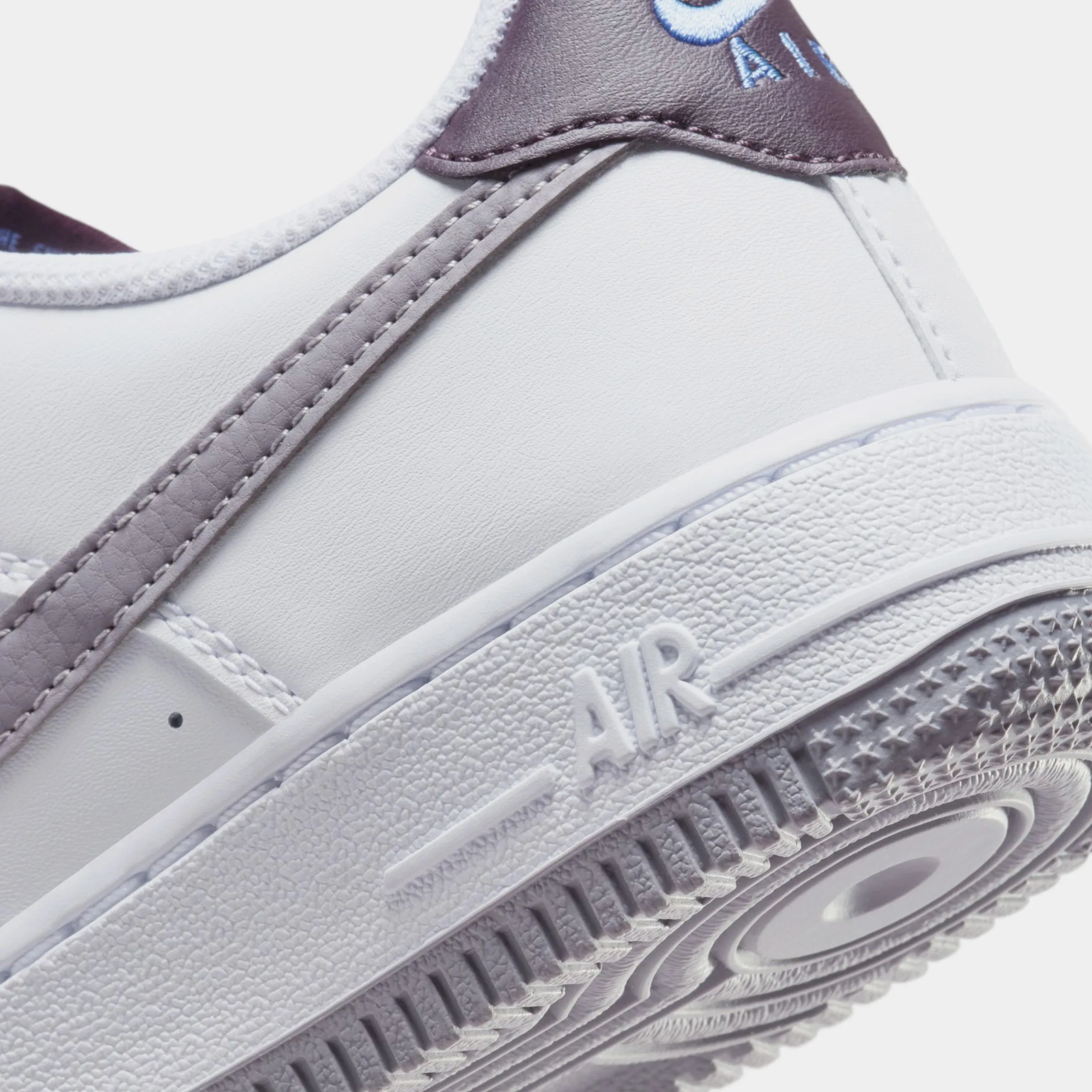 Air Force 1 Low Grade School Lifestyle Shoes (White/Burgundy Ash/Royal Pulse/Cement Grey) Nike Max 95 versions
