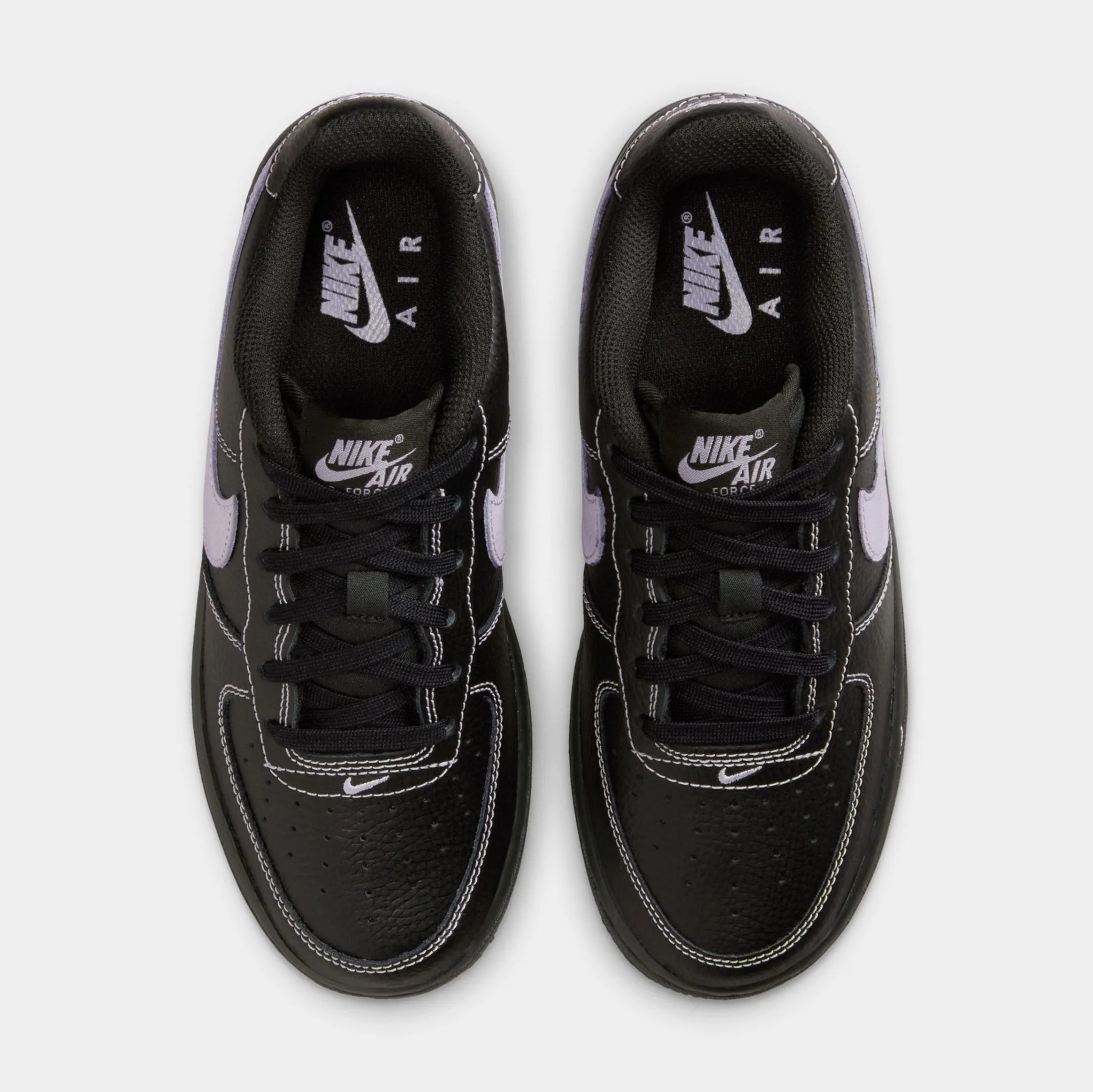 Air Force 1 LV8 Grade School Basketball Shoes (Black/Hydrangeas) Nike Max 95 versions