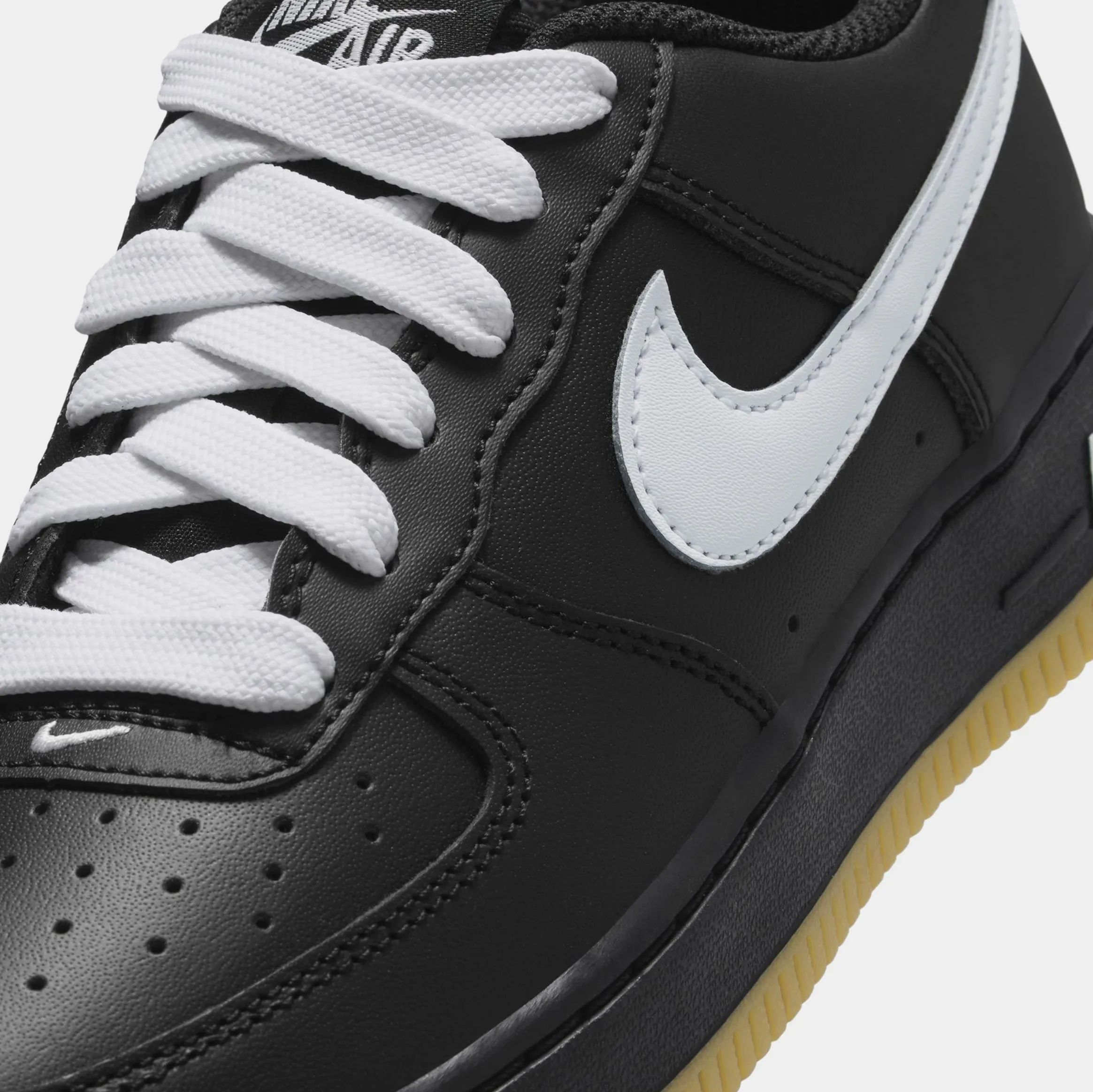 Air Force 1 LV8 Grade School Lifestyle Shoes (Black/White/Gum Light Brown) Nike Max 95 versions