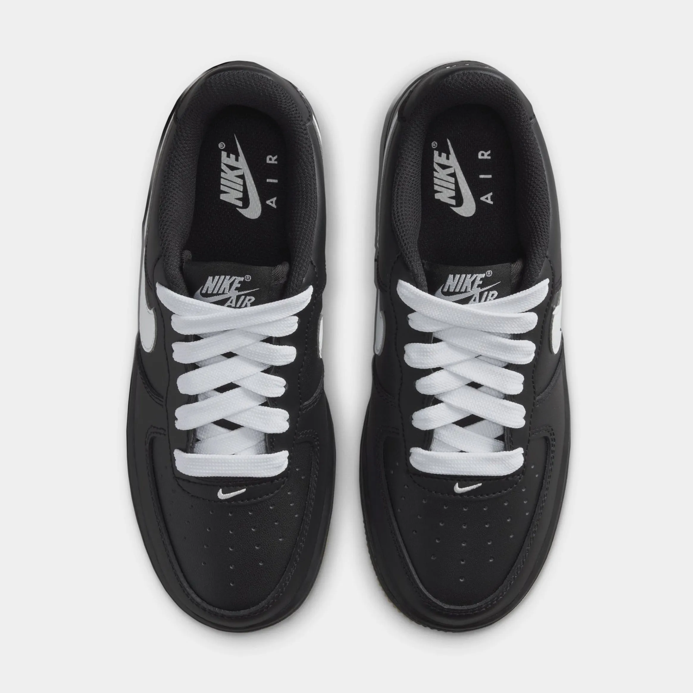 Air Force 1 LV8 Grade School Lifestyle Shoes (Black/White/Gum Light Brown) Nike Max 95 versions