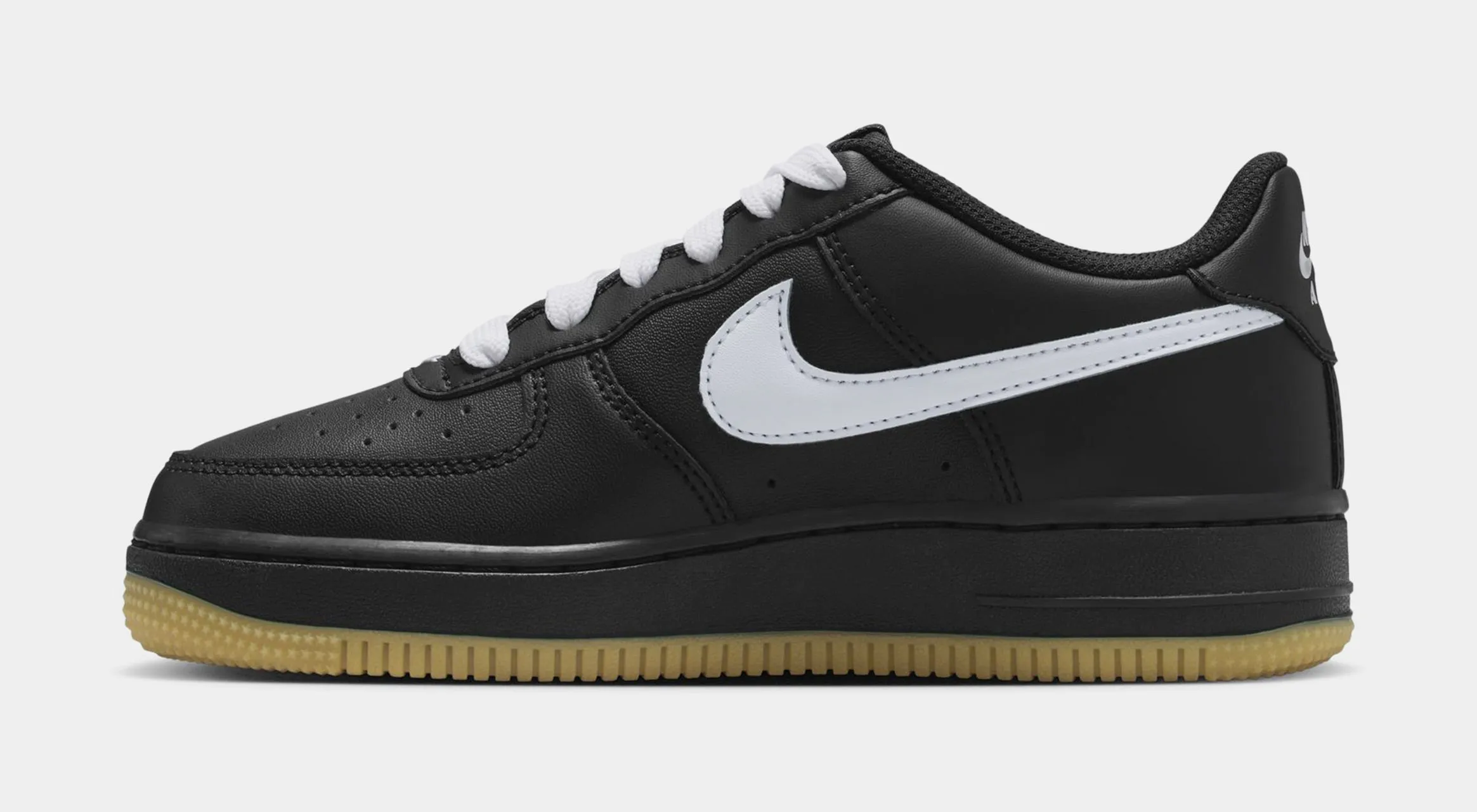 Air Force 1 LV8 Grade School Lifestyle Shoes (Black/White/Gum Light Brown) Nike Max 95 versions