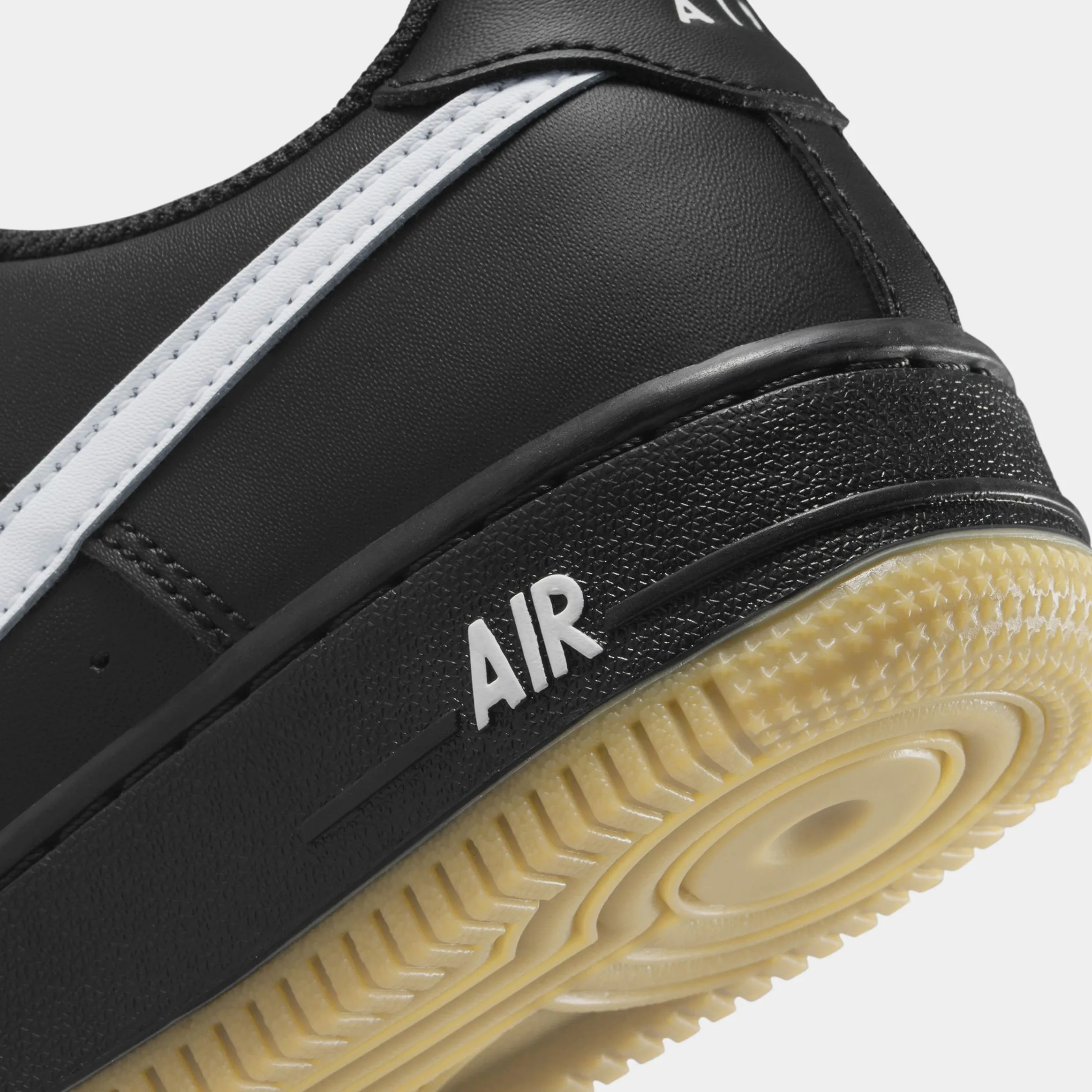 Air Force 1 LV8 Grade School Lifestyle Shoes (Black/White/Gum Light Brown) Nike Max 95 versions