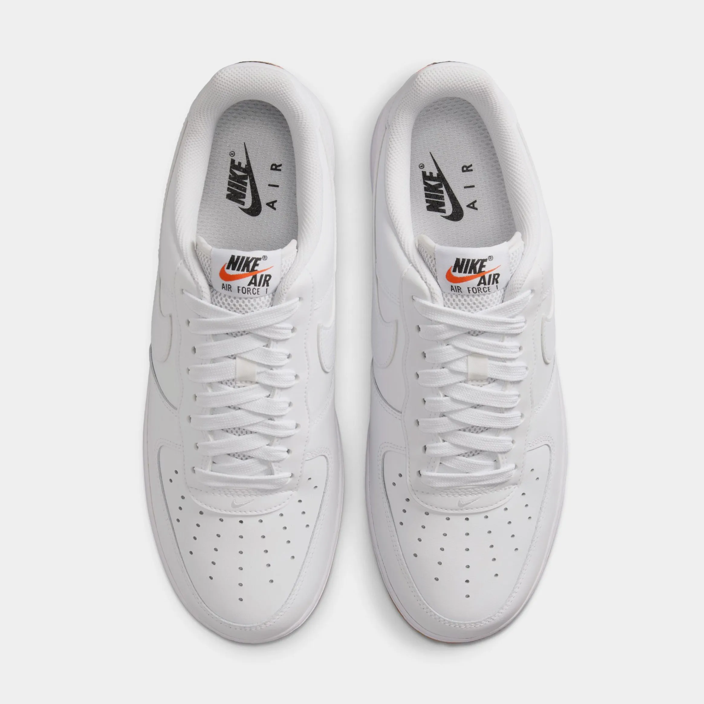 Air Force 1 Mens Lifestyle Shoes (White/Gum Yellow/Safety Orange/White) Nike Max 95 versions