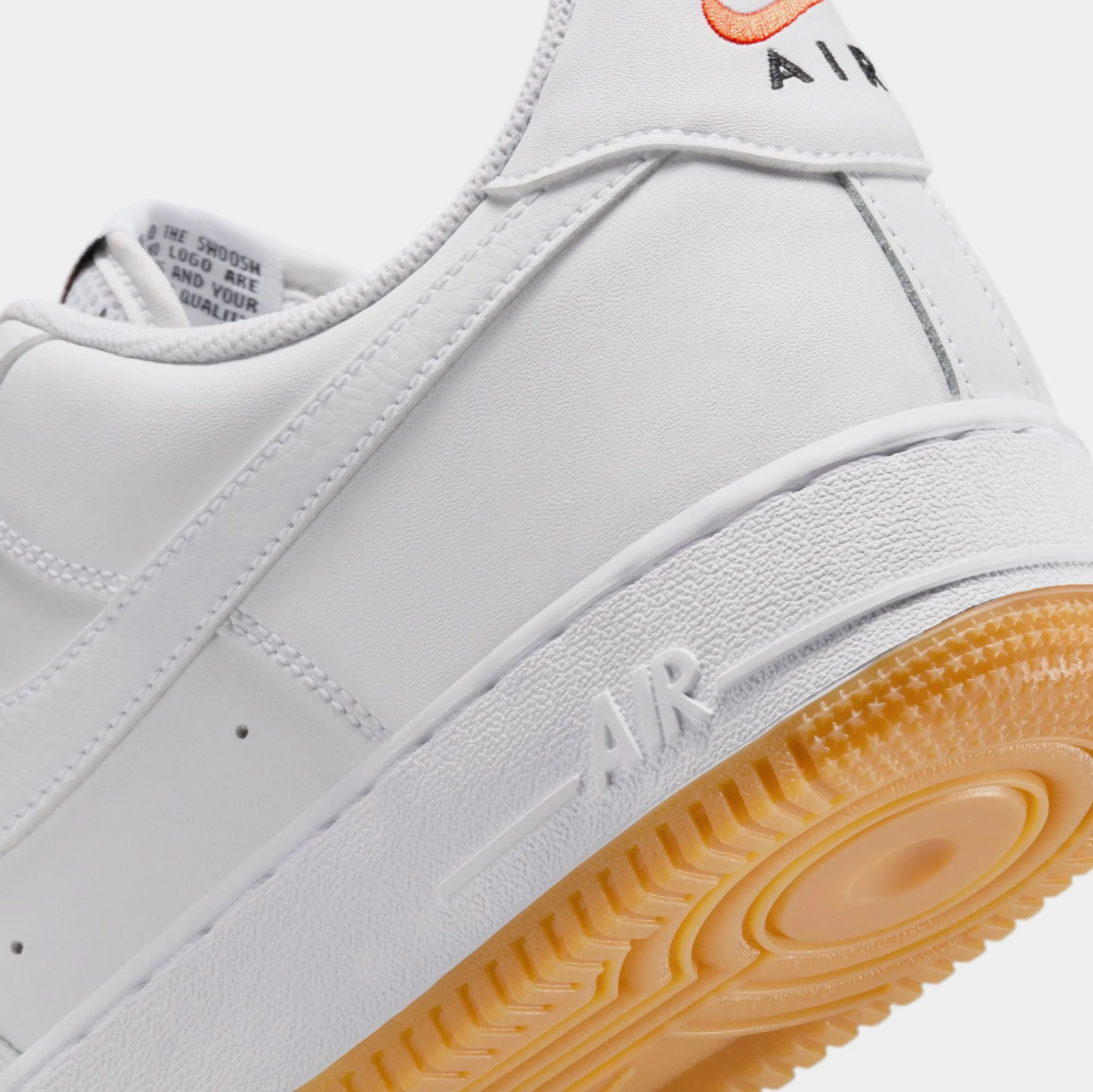 Air Force 1 Mens Lifestyle Shoes (White/Gum Yellow/Safety Orange/White) Nike Max 95 versions