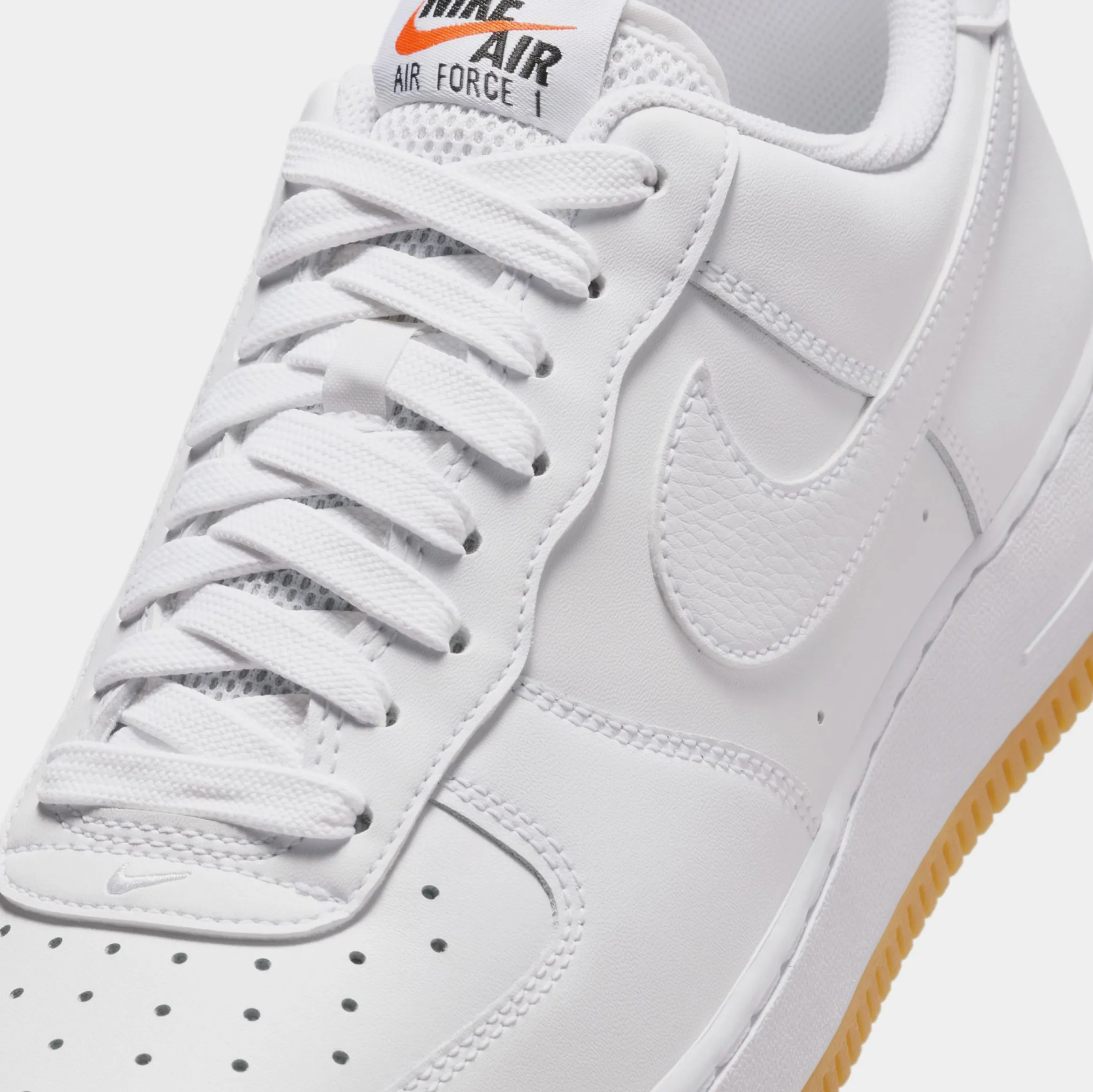 Air Force 1 Mens Lifestyle Shoes (White/Gum Yellow/Safety Orange/White) Nike Max 95 versions