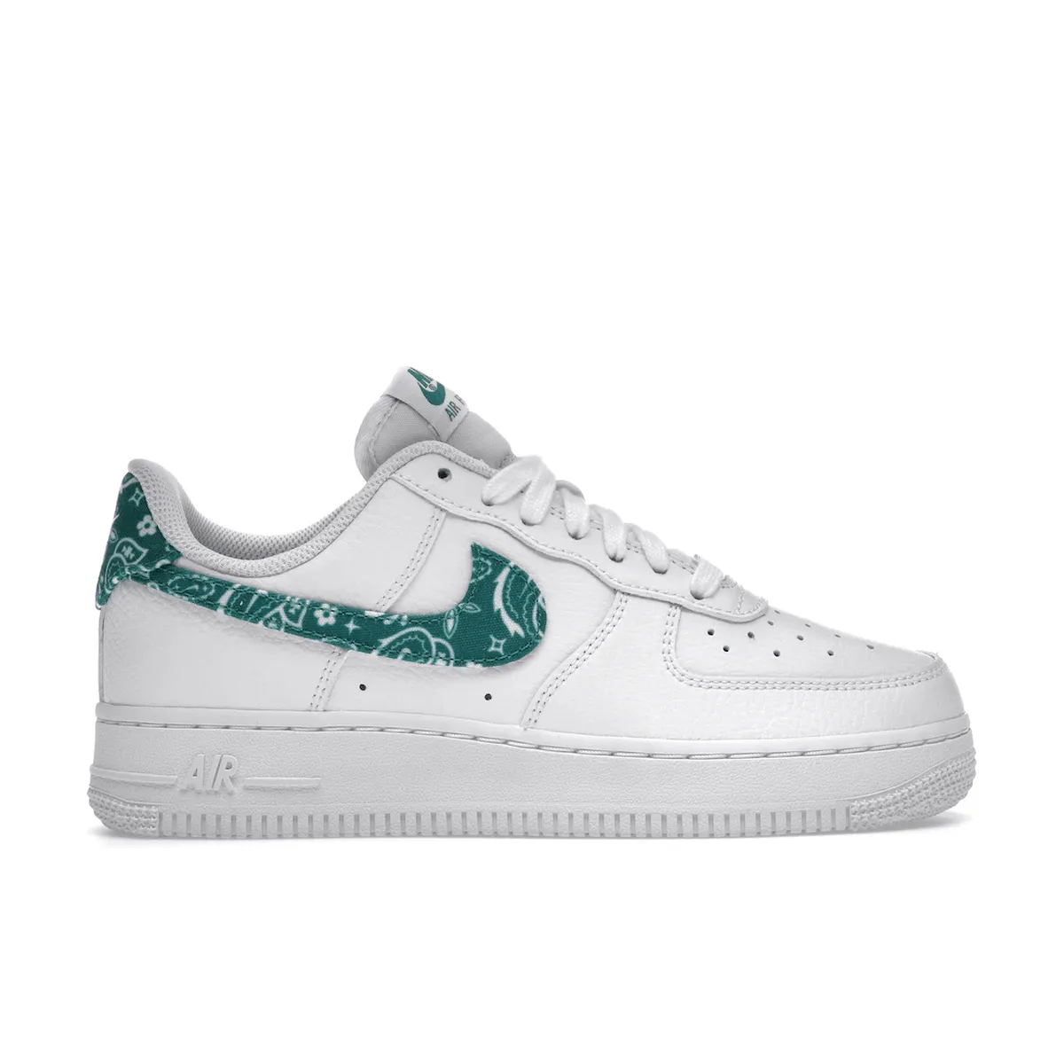 Air Force 1 White Green Paisley Nike Air Force 1 heritage shoes for everyday wear